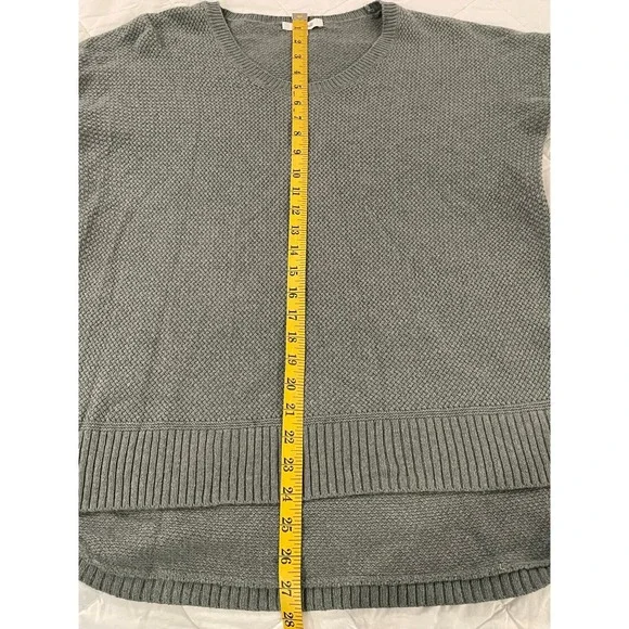 00127 - Madewell Off Grey-Green Waffle Knit High-Low Pullover Sweater S - Picture 6 of 11